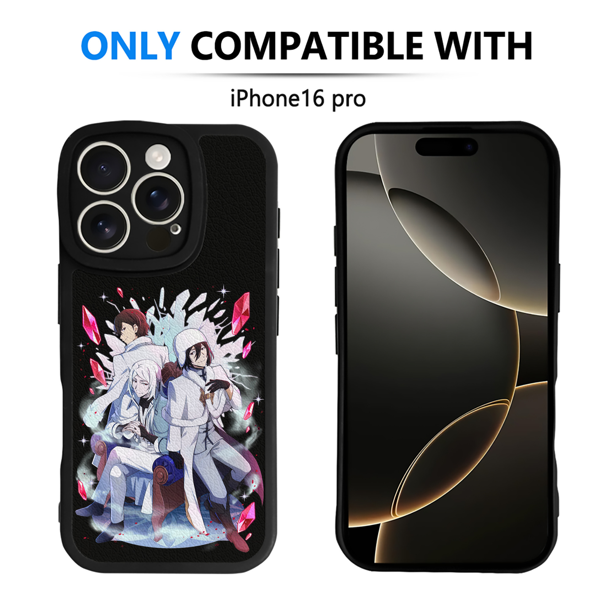 （画像用） 文豪ストレイドッグス Bungo Stray Dogs 【iPhone 16シリーズ対応】シリコンスマホケース（レザー調） 材質：シリコン
